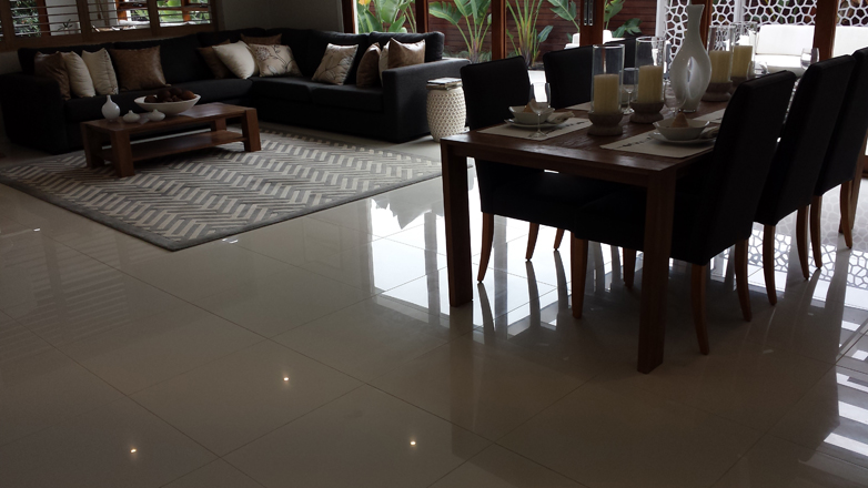 New home floor tiling